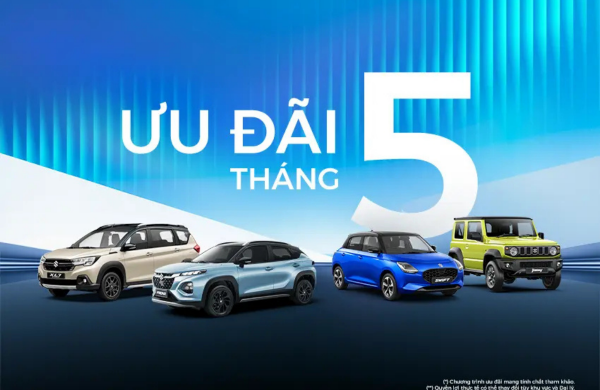 ƯU ĐÃI XE SUZUKI THÁNG 5/2026: ƯU ĐÃI KHỦNG ĐẾN 95 TRIỆU ĐỒNG