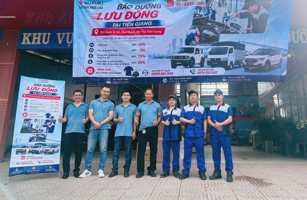 CHƯƠNG TRÌNH “BẢO DƯỠNG LƯU ĐỘNG SUZUKI 21-23/5 TẠI TIỀN GIANG” THÀNH CÔNG TỐT ĐẸP