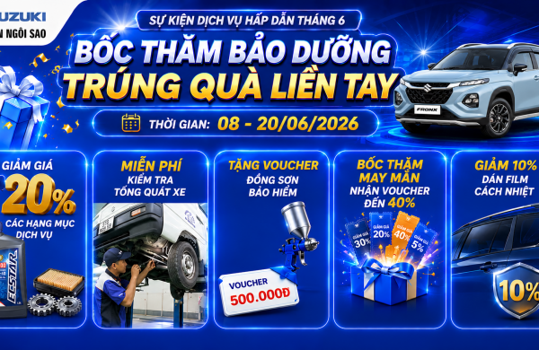Khuyến Mãi Bảo Dưỡng ÔTô Suzuki Tháng 06 – Trúng Quà Liền Tay