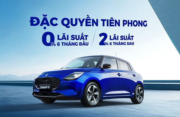 ƯU ĐÃI GIỚI HẠN DÀNH CHO 100 KHÁCH HÀNG ĐẦU TIÊN MUA XE SUZUKI SWIFT 2025