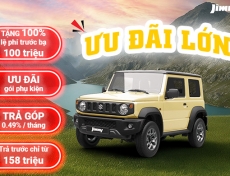 THÁNG 8-2025 : ƯU ĐÃI 100% LỆ PHÍ TRƯỚC BẠ LÊN ĐẾN 100 TRIỆU ĐỒNG KHI MUA SUZUKI JIMNY