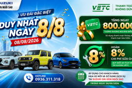 Ưu đãi 08/08 - Tặng 800.000 điểm VETC & Hoàn 8% chi phí sửa chữa tại Suzuki Sài Gòn Ngôi Sao