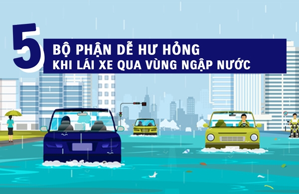 5 BỘ PHẬN DỄ HƯ HỎNG KHI LÁI XE QUA VÙNG NGẬP NƯỚC
