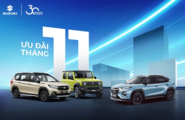THÁNG 11-2025 : ƯU ĐÃI LỚN DÀNH CHO CÁC DÒNG XE DU LỊCH SUZUKI LÊN ĐẾN 95 TRIỆU